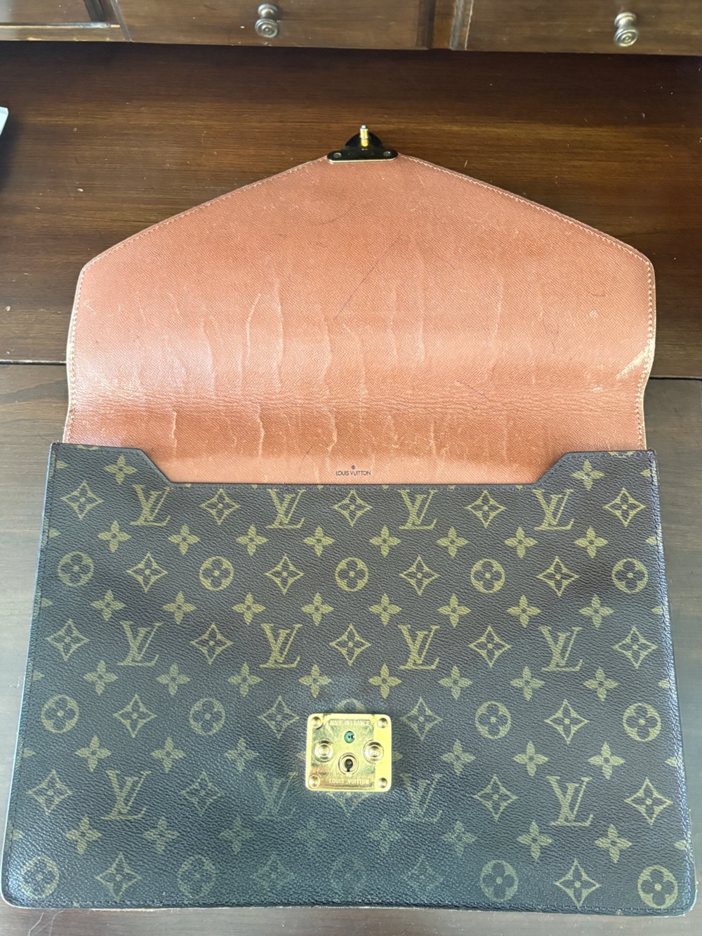 Louis Vuitton Monogram Porte Canvas Envelope Briefcase KEY INCLUDED - Picture 5 of 11